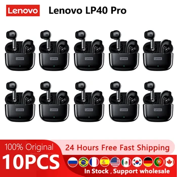 10pcs Lenovo LP40 มืออาชีพ 100%หรอกดั้งเดิม lp40pro TWS Earphones เครือข่ายไร้สายบลูทูธ 5.1 กีฬาการลดจุดรบกวนบนภาพแล้วหูฟังนั่นล่ะแตะต้องควบคุม