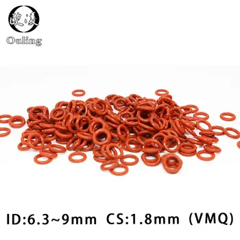10PCS/เยอะเหมือนน้ำหนักของซิลิกอนแหวนซิลิโคน/VMQ โอแหวน 1.8 อืมความหนา:ID6.3/6.7/6.9/7.1/7.5/8/8.5/8.75/9mm ยางโอ-แหวนปิดผนึกแหวน Gasket