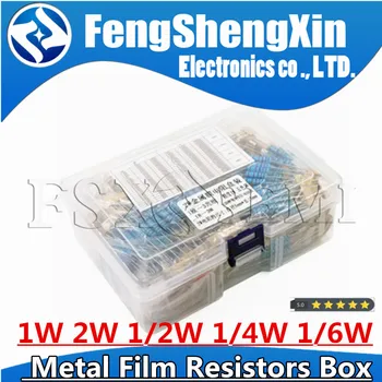 130Values 1W 2W 1/2W 1/4W 1/6W 0.25 W 1%โลหะหนังเรื่อง Resistors ลวดลาย assortedstencils เก็บของคิทตั้ง Resistors Assortment Kits ซ่อม resistor