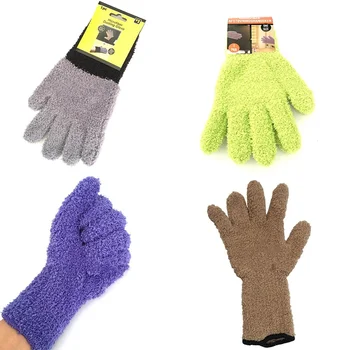 1pc รถสองล้างเครื่องมือทำความสะอาดถุงมืออัตโนมัติเก็บรายละเอียดนิดหน่อฝุ่นการเอาถุงมือชราโครอลไอส์แสนสุดยอดอ่อน Microfiber ทำความสะอาดถุงมือผ้ากำมะหยี่หรือเปล่าน่ะอือแน่น Knitted
