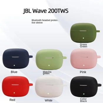 1pc สำหรับ JBL คลื่น 200TWS คดีของแข็งสี Earphone ปกปิด fundas สำหรับ jbl 200 เชลล์อ่อน Shockproof ซิลิโคน hearphone เครื่องประดับ