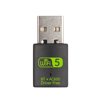 2-อยู่-1 พอร์ต USB WiFi บลูทูธ-น่ะไร้เดียงสาและไม่เสแสร้งด้ 5.0 อะแดปเตอร์ 802.11 แน่นอ 600Mbps แบบดูอัล-วงดนตรี 2.4/5Ghz เครือข่ายไร้สายผู้รับ WiFi Dongle