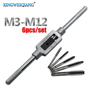 3F มือของช่างหัวเธรดเมตริก the imperial system ปลั๊กออกดักฟังตั้ง M3 M4 M5 M6 M8 กับ Adjustable ดักฟังประแจกระทบพื้น 1/16-1/4