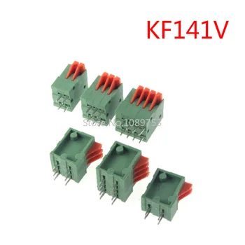 5PCS KF141V 141V 2.54 อืมโย PCB ตรงเท้า Connectors 2/3/4/5/6/7/8/9/10 เข็มฤดูใบไม้ผลิ Screless ทองแดงเทอร์มินัลบล็อค