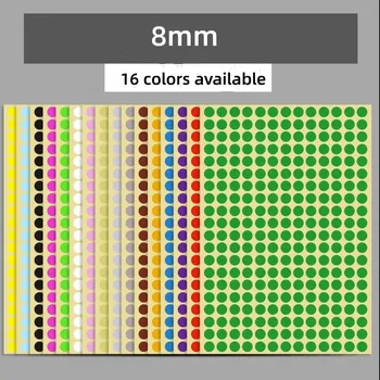 8mm มินิรจุดต่อขั Stiker กระดาษป้าย Coloured จุด Stickers ชนิดหนึ่ห่อของป้ายตกแต่งหน้าต่าง