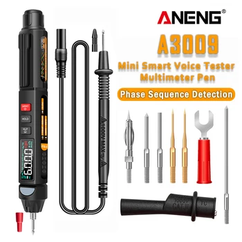 ANENG A3009 มินิดิจิตอล Multimeter ปากกาฉลาดเสียงออกอากาศ Tester มิเตอร์ Multimetro ดีซีซี Voltage มืออาชีพทดสอบเครื่องมือ