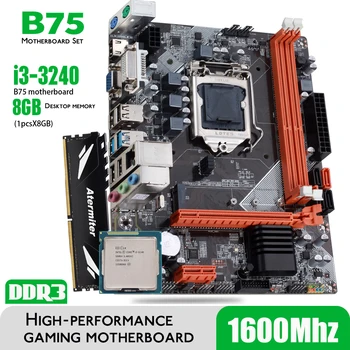 Atermiter B75 Motherboard ตั้งค่ากับข้อมูลลึ I332401 x 8GB=8GB 1600MHz DDR3 พื้นที่ทำงานความทรงจำความร้อนจม USB3.0 SATA3