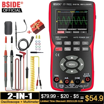 BSIDE ZT702S Handheld Oscilloscope Multimeter มืออาชีพดิจิตอล Multiteter ช่างก็หมดเรื่องปัจจุบัน Capacitance รต่อต้าน Tester