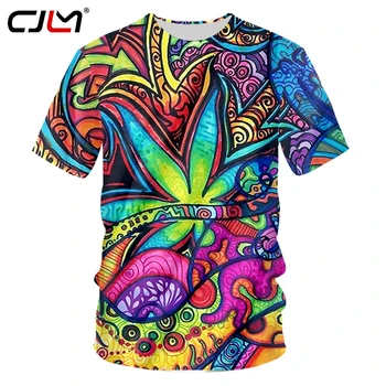 CJLM ทีเสื้อผู้ชายผู้หญิง 3 มิติพิมพ์ที่มีสีสรร Trippy ฤดูร้อนบนนแฟชั่นเสื้อผ้าสะโพกกระโดดพิมพ์ออกช้างไซคีเดลิค Tees
