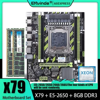 ENVINDA X79 Motherboard LGA 2011 ตั้งค่าคิทกับ E52650 นหน่วยประมวลผล 1PC X 8GB หรือ 2pcs X 4G DDR3 ECC ข้อบังคัแพ 1333MHz Combos NVME เอ็ม 2