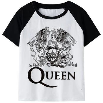 Freddie สารปรอทองราชินีอวงดนตรี Tshirt ผู้หญิงหน้าร้อน Harajuku วินเทจ Ullzang ทีเสื้อตลกอันพิมพ์เสื้อ Y2k อย่างไปตีกอลฟอผู้หญิง
