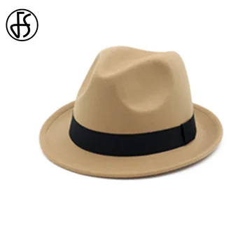 FS แฟชั่นแจ๊สวมหมวกสำหรับผู้ชายผู้หญิงสั้น Brim นขนสัตว์อย่าง Trilby@label:listbox kde distribution method รู้สึกหมวกวินเทจมีความหฤดูใบไม้ผลิฤดูใบไม้ร่วงปานามาดำอูฐสีแดงน้ำเงินหมวก