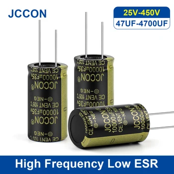 JCCON 5PCS อลูมินั่มอิเล็กทรอนิกส์ Capacitor 25V 35V 50V 63V 100V 160V 200V 250V 450V 470UF 680UF 1000UF UHigh ความถี่ต่ำ ESR