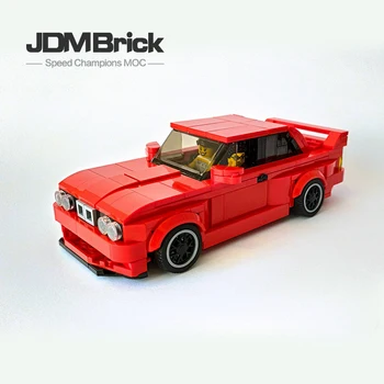 JDM MOC ทางเทคนิคงรถสีแดง M3 E30 รแข่งรถความเร็วแชมป์ Sportscar สร้างสรรค์ผู้เชี่ยวชาญด้านสร้า Blcoks อิฐของเล่นสำหรับเด็กของขวัญ