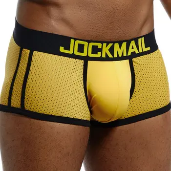 JOCKMAIL เซ็กซี่คนกางเกงในบ็อกเซอร์ลายโครงร่าง Cuecas บ๊อกเซอร์ลายผู้ชายบ๊อกเซอร์ Homme Boxershorts ชายชายกางเกงใน calzoncillos เกย์กางเกงใน