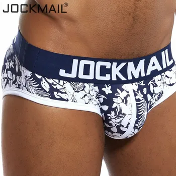 JOCKMAIL เซ็กซี่ชายคนกางเกงในหน่วยจุดคอบิค็อตตอนกางเกงในชายสอด Cueca เกย์กางเกงในของอบิคนกางเกงแฟชั่นพิมพ์