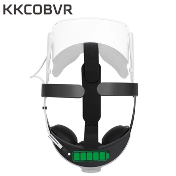 KKCOBVR Q2 หัวหมัดกับ 6800 mAh แบตเตอรี่สำหรับ Oculus ภารกิจ 2 Adjustable ออกแบบเพิ่มความสามารถสนับสนุนความสบาย VR นผู้สมรู้ร่วมคิ