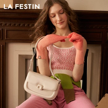 LA FESTIN ออกแบบผู้หญิงกระเป๋าขอ 2023 ใหม่ออกแบบเดียวไหล่คนส่งถุงสาวๆคุณภาพสูง commuter armpit กระเป๋า
