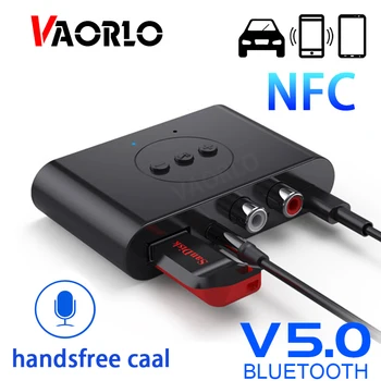 NFC บลูทูธ 5.0 ผู้รับนายเทียบนดิสก์ RCA 3.5 a button on a remote control อืมแจ็คเสียงสเตริโอ(stereo)เครือข่ายไร้สายเสียงอะแดปเตอร์กับหยิบไมค์ออก Handsfree สำหรับรถลำโพงเครื่องขยายเสียง