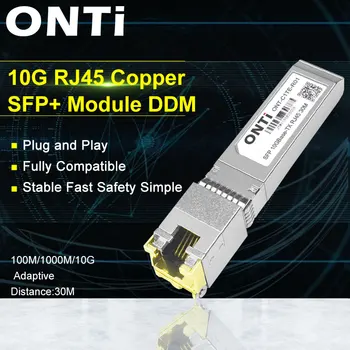 ONTi 10G RJ45 ทองแดง SFP+ศูนย์ควบคุม kde ในโมดูล 10GBase-Tx อีเทอร์เนตเครื่องข่ายใยแก้ FTTH ได้พูดถึงประเด็นสำคัญกับแฟ้มปรับแต่ง ciscolanguage/Mikrotik เปลี่ยน 30m/80m