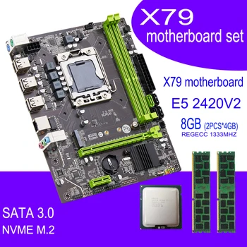 QIYIDA X79 motherboard กับ XEON E52420 V22*4GB=8GB DDR3 ความทรงจำคอมโบของคิทตั้ง NVME MATX เซิร์ฟเวอร์