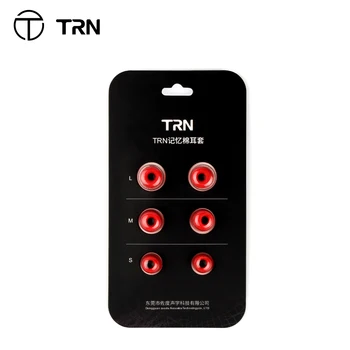 TRN 3Pairs(6pcs)Earphone ความทรงจำค็อตตอน earmuffs เืตัวแทนที่อุดหูที่เก็บ PU ฟองน้ำความทรงจำแค่ฟองน้ำ earphone Eartips V90 CS2 EMA