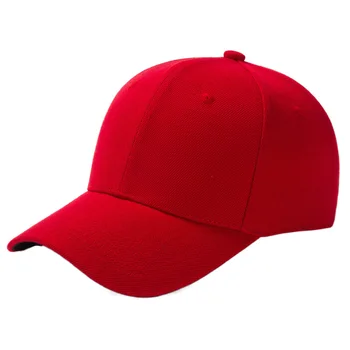 Twill แข็งของสวมหมวกเบสบอล 6 แผงคนฝาด้านบน/ด้านล่างต่อวัน Womens ฤดูร้อนหมวกแดง Brim Adjustable สีแดงขาวสีม่วงเกรย์สีดำ
