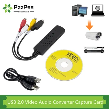 USB2.0 VHS ต้องดีวีดี Converter แปลงอนาล็อกวิดีโอต้องดิจิตอลรูปแบบเสียงวิดีโอดีวีดี VHS บันทึกการจับกุมบัตรคุณภาพพิวเตอร์อะแดปเตอร์