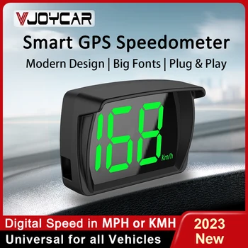 Vjoycar 2023 ใหม่จีพีเอสจดภาพความเร็วการแสดงดิจิตอล Speedometer ปลั๊กออกแล้วเล่นเกมใหญ่แบบอักษร KMH units of wind speed รถเครื่องประดับสำหรับรถ