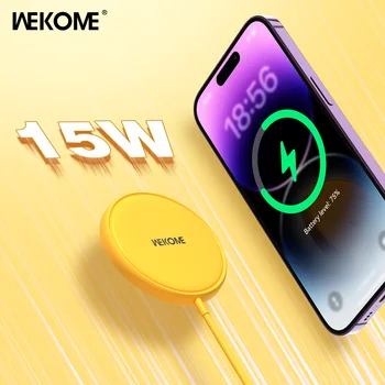 WEKOME วดเร็วตั้งข้อหาเครือข่ายไร้สายถชาร์จเจอร์ 15W เครือข่ายไร้สายชาร์จอดยาแบบเคลื่อนย้ายได้ถชาร์จเจอร์สำหรับโทรศัพท์มือถือสำหรับ iPhone 1213 Samsung S2122