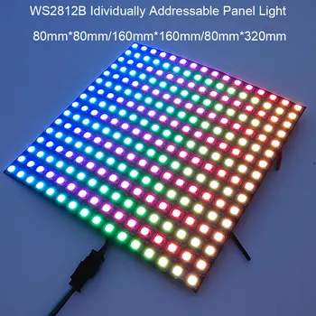 WS2812B ทีละ Addressable แผงแสงสว่าง WS2812 RGB ให้ดิจิตอลยืดหยุ่น 8x816x168x32 พิกเซลศูนย์ควบคุม kde ในโมดูลเมตริกซ์ว่างหน้าจอ DC5V