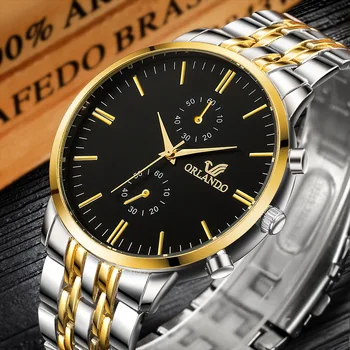 คนเป็นนาฬิกาข้อมือ 2022 วามหรูหราแบรนด์ออร์แลนโด้ Mens ควอทซ์นาฬิกาผู้ชายธุรกิจชายนาฬิกาท่านสุภาพบุรุษปกติกับแฟชั่น Wristwatch