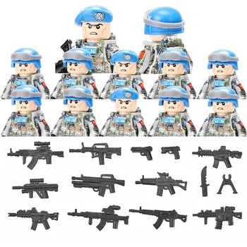 ช่วยหน่วยรบพิเศษของตึกช่วงตึกทหารคิดว่า Peacekeeping Commando หมวกกันน็อทหารอาวุธเป้อิฐเด็กของเล่น