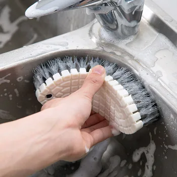 ซักแปรงสำหรับห้องน้ำห้องครัว Bendable พลาสติกทำความสะอาดแปรงล้างจมอ่างอาบน้ำบ้านซักผ้าแปรงหม้อแปรงทางรถ