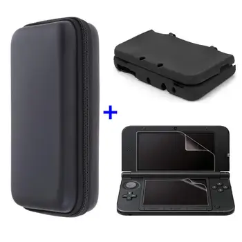 ซิลิโคนคดี+ชัดเจนหนังจอภาพผู้ปกป้อ+อีวานยากเดินทางเนินคดี Pouch เก็บกระเป๋าสำหรับ nintend ใหม่ 3DS XL LL 3DSLL 3DSXL
