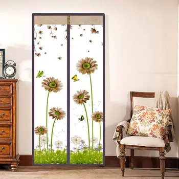 ดอกไม้ผีเสื้อประตูปิดม่านแม่เหล็กประตูหน้าต่างพวกต่อต้า Mosquito นโครงร่างอข่ายปิดม่านห้องนั่งเล่นของจอภาพ