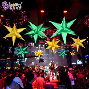นำ Inflatable ดาวดวงไฟแขวนที่มีสีสรตะเกียงดวงดาวสำหรับบาร์คลับคืนงานปาร์ตี้บนเวทีตกแต่งหน้าต่าง