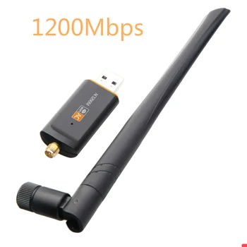 พอร์ต USB WiFi อะแดปเตอร์ AC1200M Dongle 802.11 แน่นเครือข่ายไร้สายแบบดูอัลวงดนตรี 2.4 GHz/5Ghz สูงได้ 5dBi สื่อกลางสำหรับหน้าต่างแมค O ลินุกซ์
