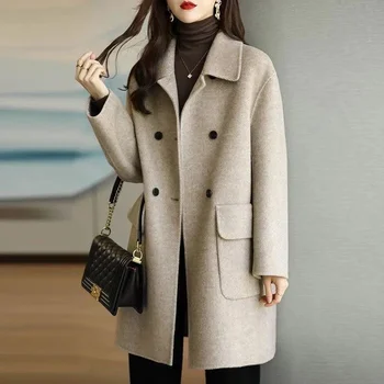 ฤดูใบไม้ร่วงฤดูหนาว Woolen เสื้อสำหรับผู้หญิงหนาเกาหลีแฟชั่นออบอุ่นในเสื้อคลุมเสื้อโค้ทผู้หญิงเสื้อผ้า