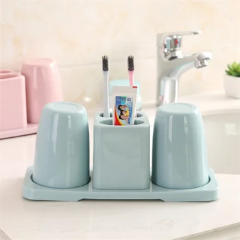 สร้างสรรค์นอร์ดิกยาสีฟันอันแปรงสีฟันโฮล์เดอร์สองสามแปรงถ้วยห้องน้ำ Toiletry ตั้งเก็บของกล่องแปรงสีฟันโฮล์เดอร์