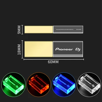 สีสรรพาแสงสว่าง Pioneer ดีเจ 3.0 ความเร็วสูง 128GB พอร์ต USB แฟลชไดรฟ์ขับไปปากกา Pendrive นอิสระส่งรายการเมโมรีสติ้ก(ms)64GB 32GB