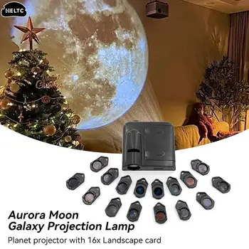 ออโรล่าดวงจันทร์กาแล็กซี่ภาพตะเกียงสร้างสรรค์เบื้องหลังบรรยากาศคืนแสงสว่างโลก Projector Photography ตะเกียงของขวัญสำหรับคู่รักกัน