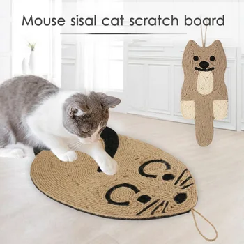 แมว Scratcher Sisal รองจานกระดานแมว Scraper สำหรับปรับความคมเล็บแมวต้นไม้หนูมันรูปร่างแมวรเกามันโซฟารองจานเฟอร์นิเจอร์ของผู้ปกป้อ