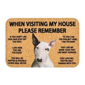 ได้โปรดจำไว้เจ้ากระทิง Terrier หมาห้ามแขกเข้าไปกฏของหน้าประตูรองจากต่อต้านพลาด Waterproof พรมเช็ดเท้าหน้าบ้างครัวระเบียงที่ห้องประทานพรมพรม